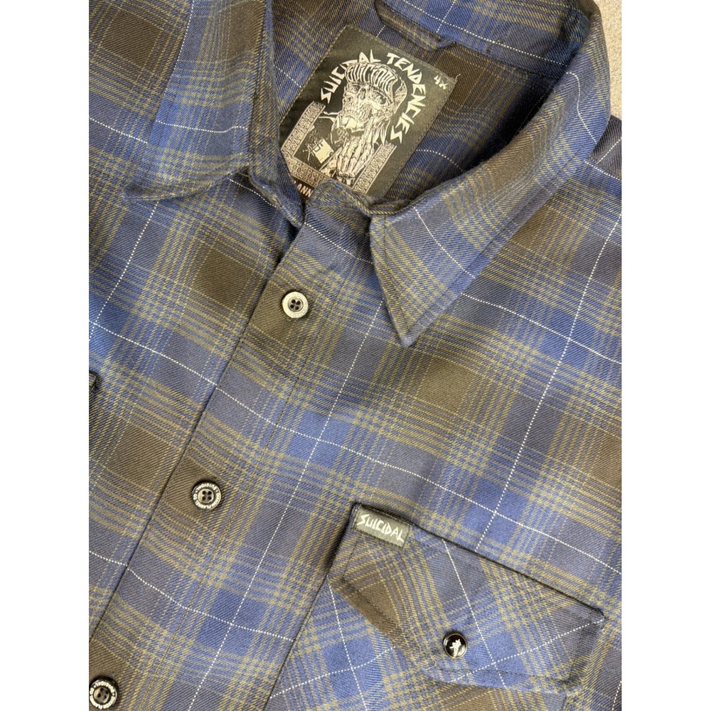 Dixxon Flannel Suicidal Tendencies 1.0 Button‎ Down Mens 4X D-Tech Shirt L/S